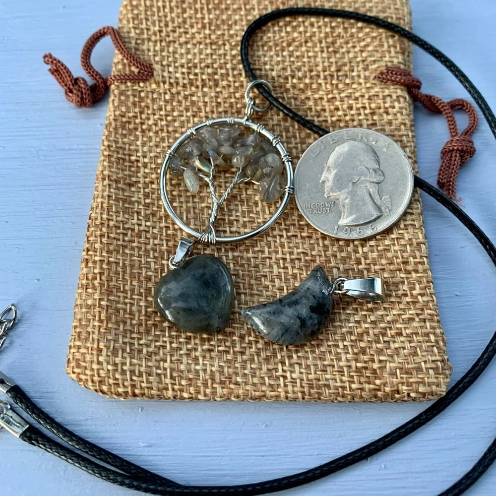 BrandNew Labradorite Pendants Tree of Life Crystal Necklace Labradorite Necklace